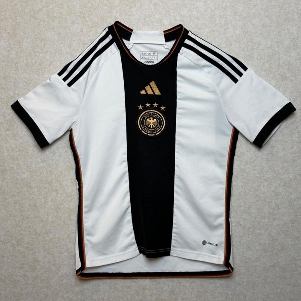 Adidas Germany DFB Soccer Jersey Youth 13-14Y 164 White Black Aeroready